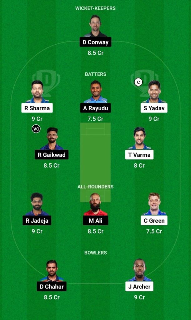 MI vs CSK IPL 2023 Match 11 Dream12 Prediction