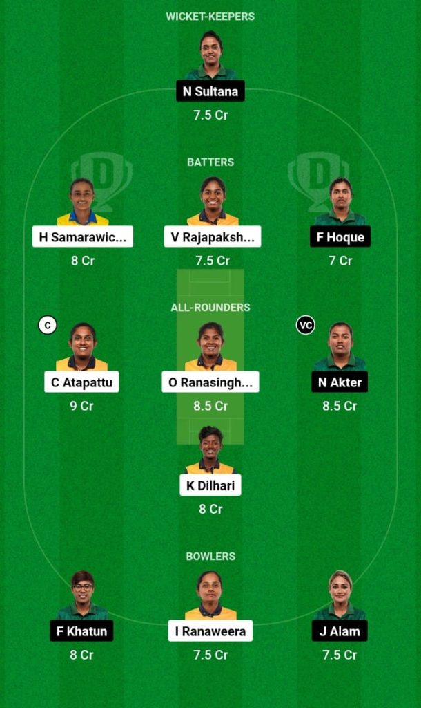 SL-W vs BD-W Dream11 Prediction, Fantasy Tips