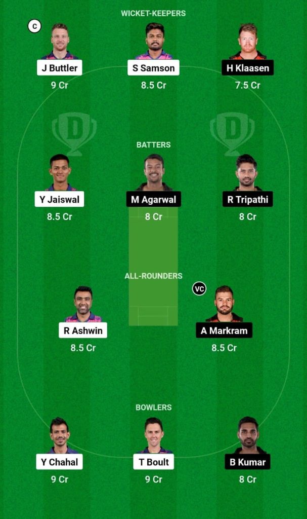 RR vs SRH Dream11 Prediction, Fantasy Tips