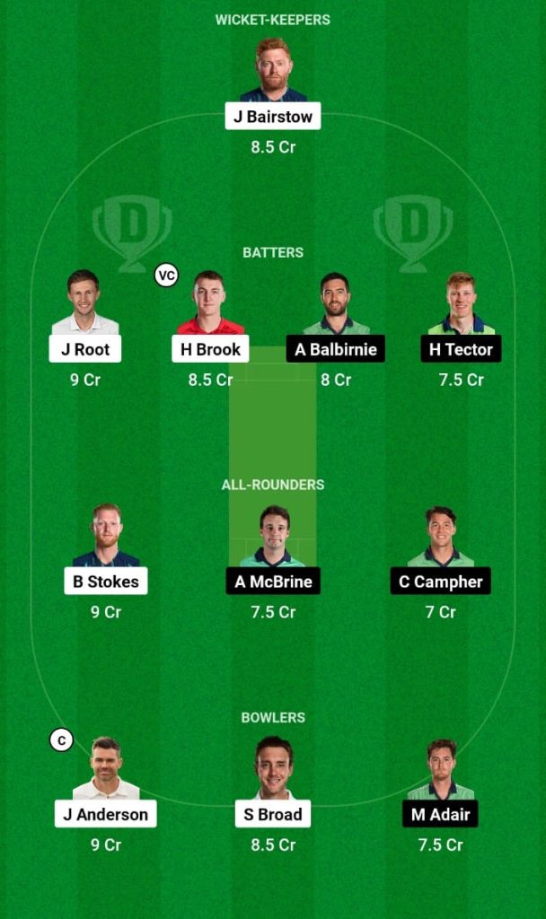 ENG vs IRE Dream11 Prediction, Fantasy Tips