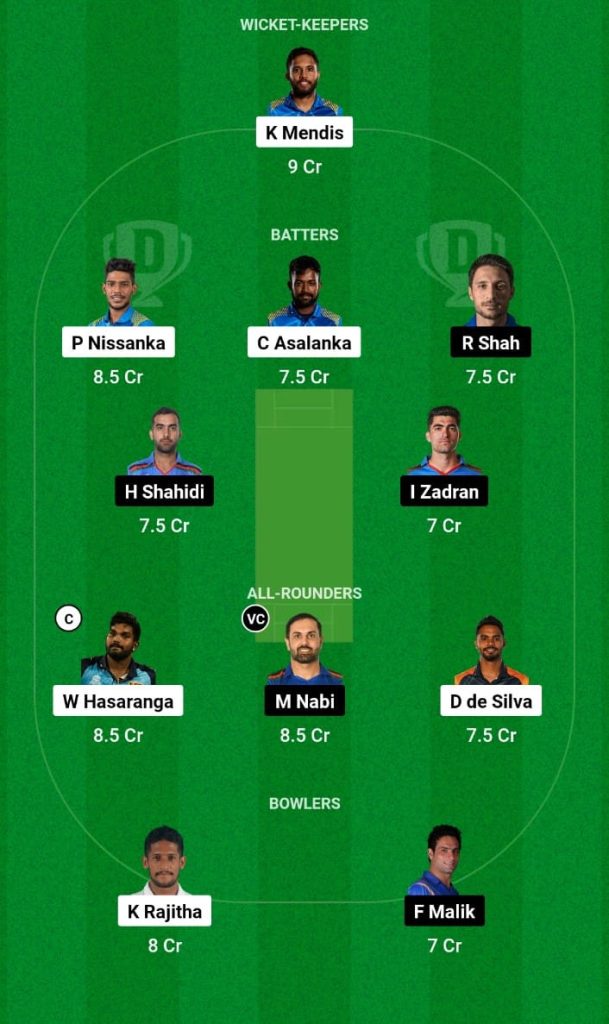 SL vs AFG Dream11 Prediction, Fantasy Tips