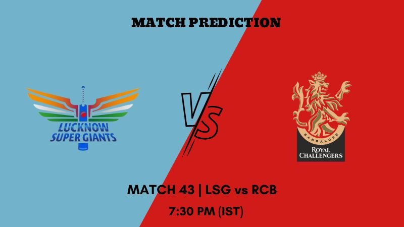 IPL 2023 Match 43 LSG vs RCB Today's Match Prediction