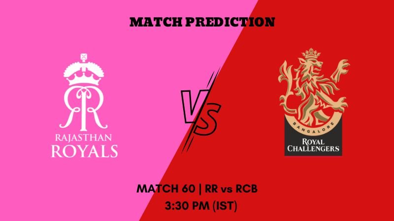 IPL 2023 Match 60 RR vs RCB Today's Match Prediction