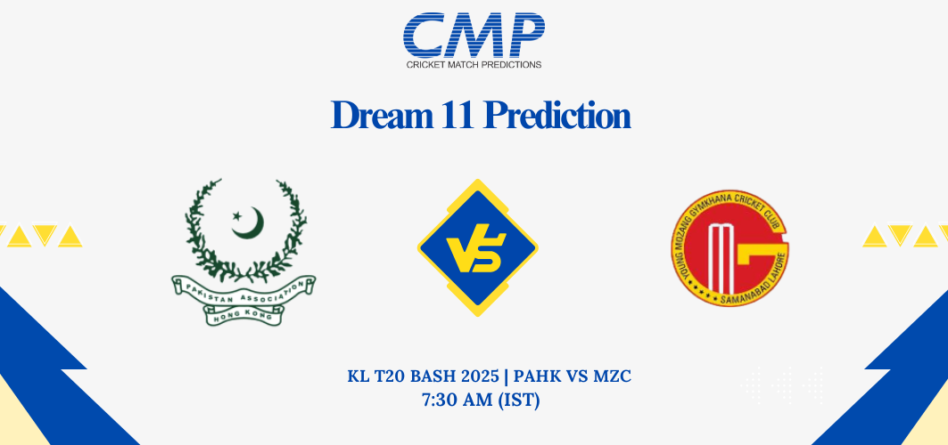 PAHK vs MZC Dream11 Prediction KL T20 Bash 2025 2nd Quarter Final Fantasy Tips