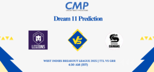 TTL vs GRR Dream11 Prediction West Indies Breakout League 2025 Match 4 Fantasy Tips