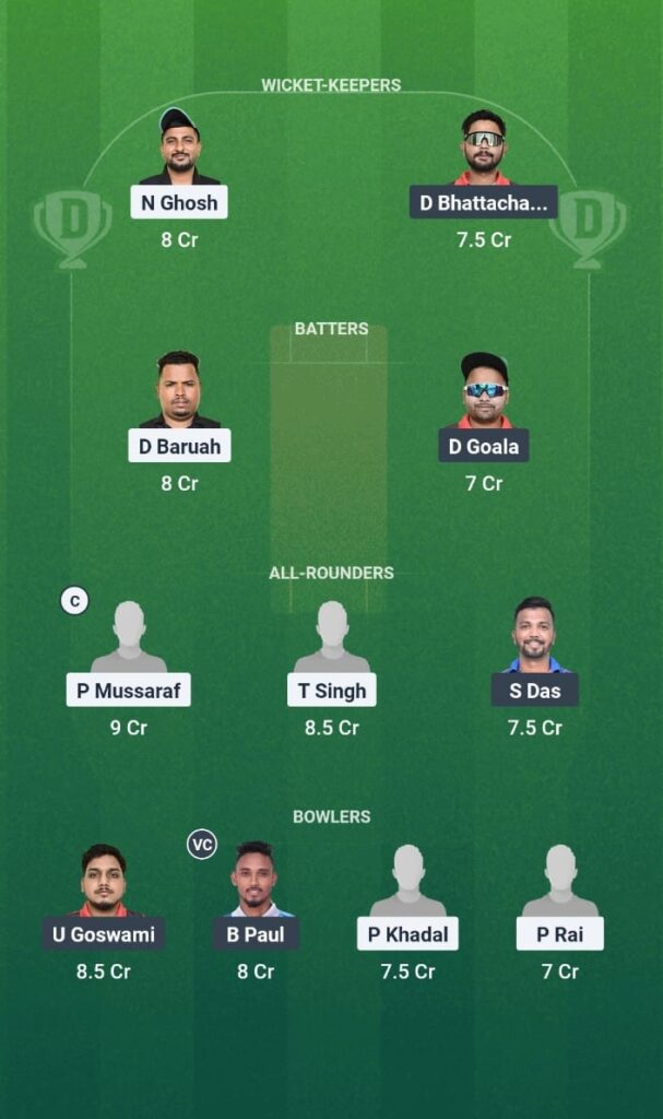 CCC vs SMH Dream11 Prediction Guwahati Spring League 2025 Match 17 Fantasy Tips