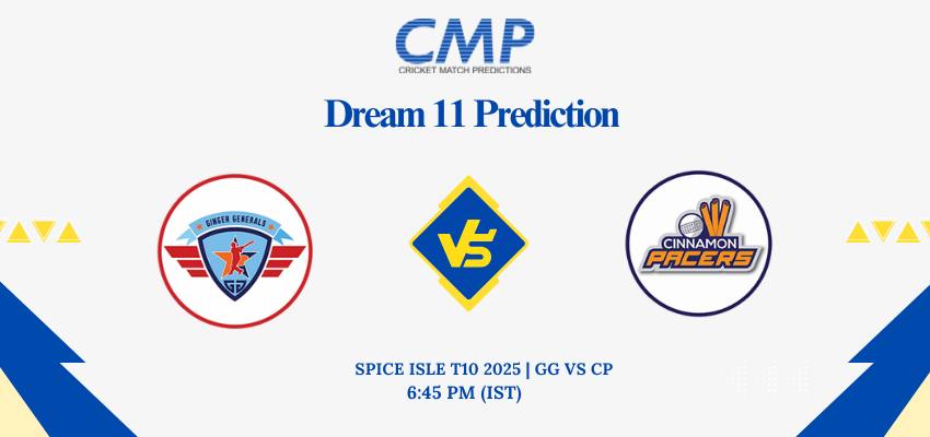 GG vs CP Dream11 Prediction Today Match Spice Isle T10 2025 Match 14 Fantasy Tips