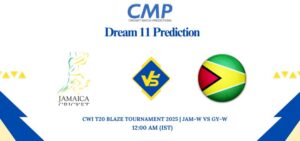 CWI T20 Blaze Tournament 2025 Final JAM-W vs GY-W Dream11 Prediction