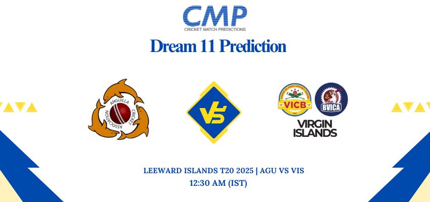 Catch AGU vs VIS Dream11 Prediction Leeward Islands T20 2025 Match 2. Check out the top player picks and best fantasy team selection for today.