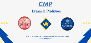 RUB vs SAP Dream11 Prediction KCA TCM Pink T20 Challengers 2025 Match 18 Fantasy Tips