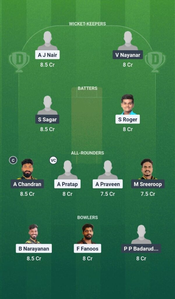 TVR vs KAN Dream11 Prediction Today Match Kerala Men's T20 Challenger Trophy 2025 Match 12 Fantasy Tips