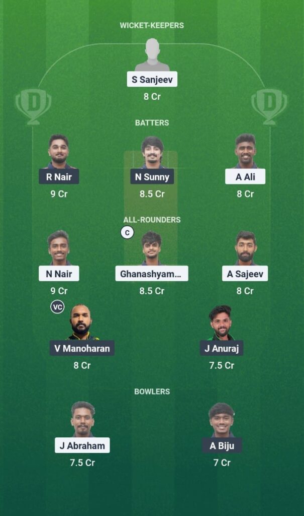 KOY vs CDS Dream11 Prediction Today Match KERALA MEN'S T20 CHALLENGER TROPHY 2025 Match 28 Fantasy Tips