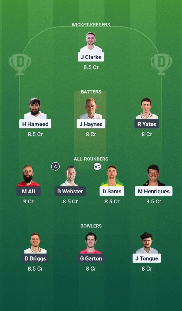 NOT vs WAS Dream11 Prediction Today Match VITALITY T20 BLAST 2025 North Group Fantasy Tips