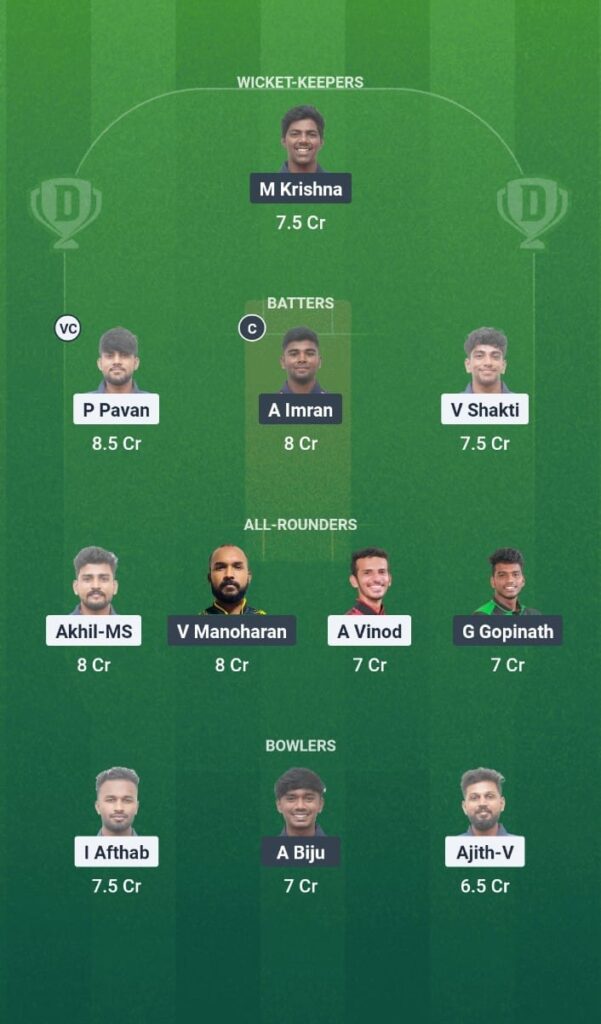 ERL vs CDS Dream11 Prediction Today Match Kerala Men's T20 Challenger Trophy 2025 Match 33 Fantasy Tips