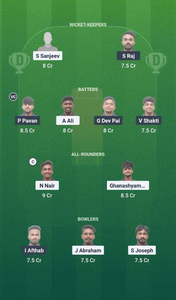KOY vs ERL Dream11 Prediction Today Match Kerala Men’s T20 Challenger Trophy 2025 Match 26 Fantasy Tips