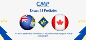 CAY vs CAN Dream11 Prediction Today Match ICC Mens T20 World Cup Americas Regional Final 2025 Match 8 Fantasy Tips