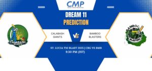 CBG vs BMB Dream11 Prediction Today Match St. Lucia T10 Blast 2025 Match 3 Fantasy Tips