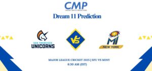 SFU vs MINY Dream11 Prediction Today Match Major League Cricket 2025 Match 6 Fantasy Tips