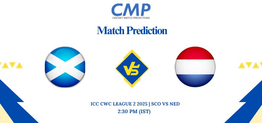 ICC CWC League 2 2025 Match 79 SCO vs NED Prediction Who Will Win Today