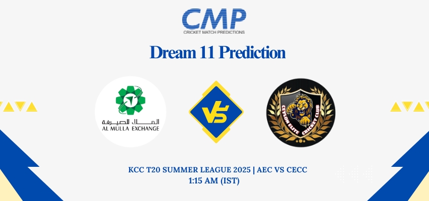 AEC vs CECC Dream11 Prediction Today Match KCC T20 Summer League 2025 Match 32 Fantasy Tips