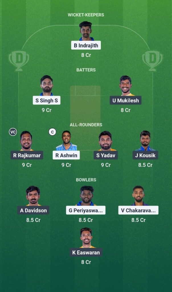 DD vs TGC Dream11 Prediction Today Match Tamil Nadu Premier League 2025 Eliminator Fantasy Tips