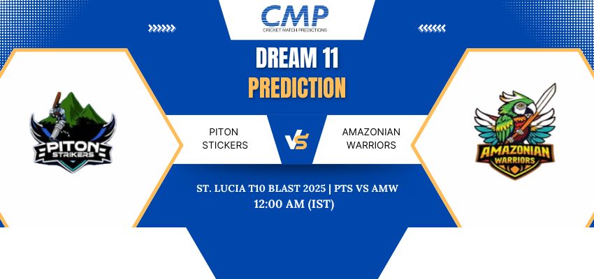PTS vs AMW Dream11 Prediction Today Match St. Lucia T10 Blast 2025 Match 20 Fantasy Tips