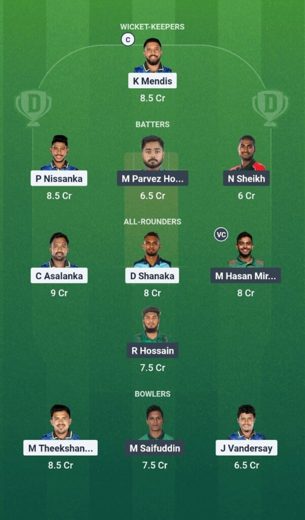 SL vs BAN Dream11 Prediction Bangladesh Tour of Sri Lanka 2025 2nd T20I Fantasy Tips