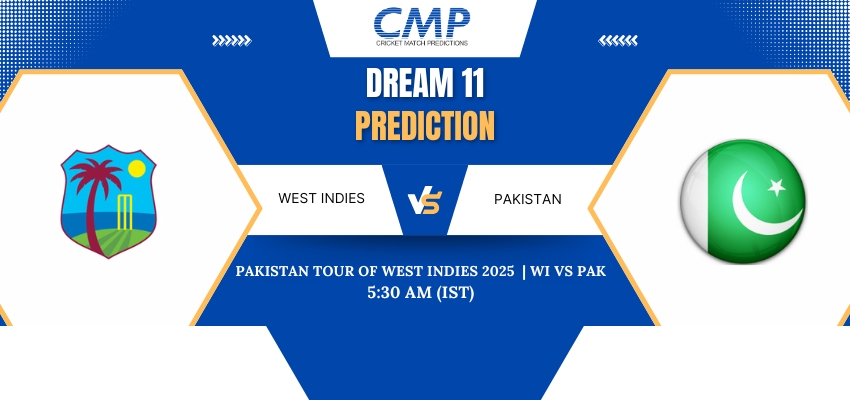 WI vs PAK Dream11 Prediction Today Match Pakistan tour of West Indies 2025 1st T20I Fantasy Tips