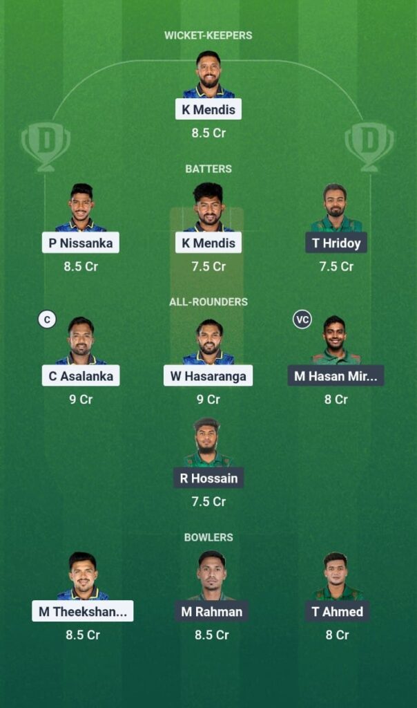 SL vs BAN Dream11 Prediction Bangladesh Tour of Sri Lanka 2025 1st T20I Fantasy Tips