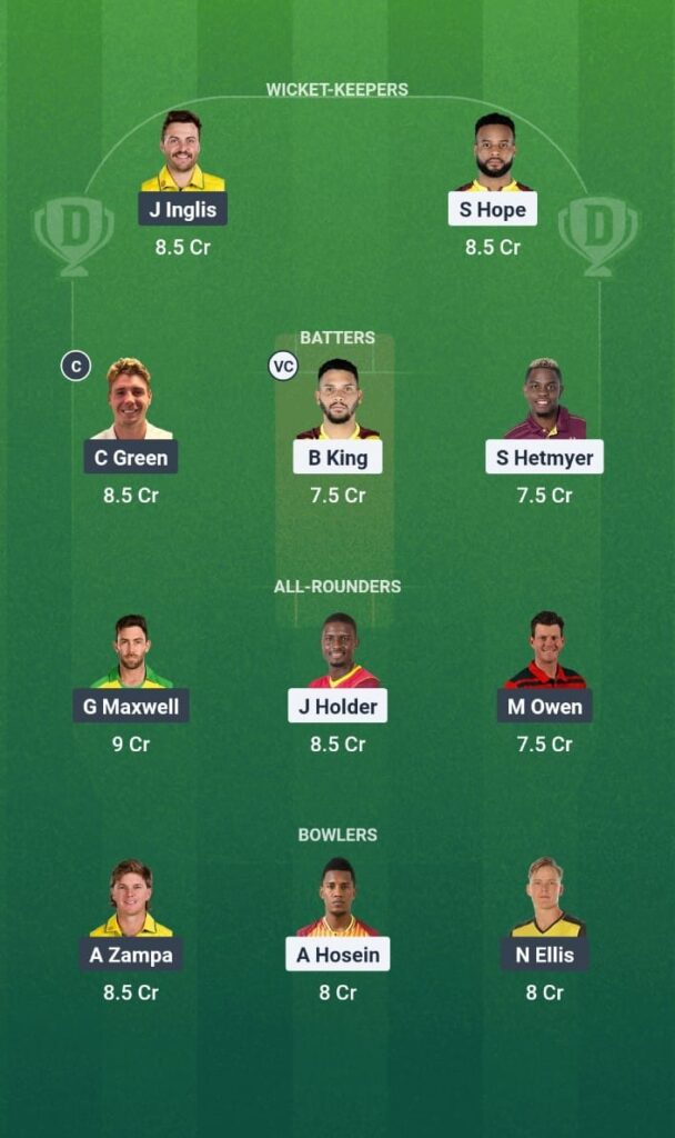 WI vs AUS Dream11 Prediction Today Match Australia Tour of West Indies 2025 5th T20I Fantasy Tips
