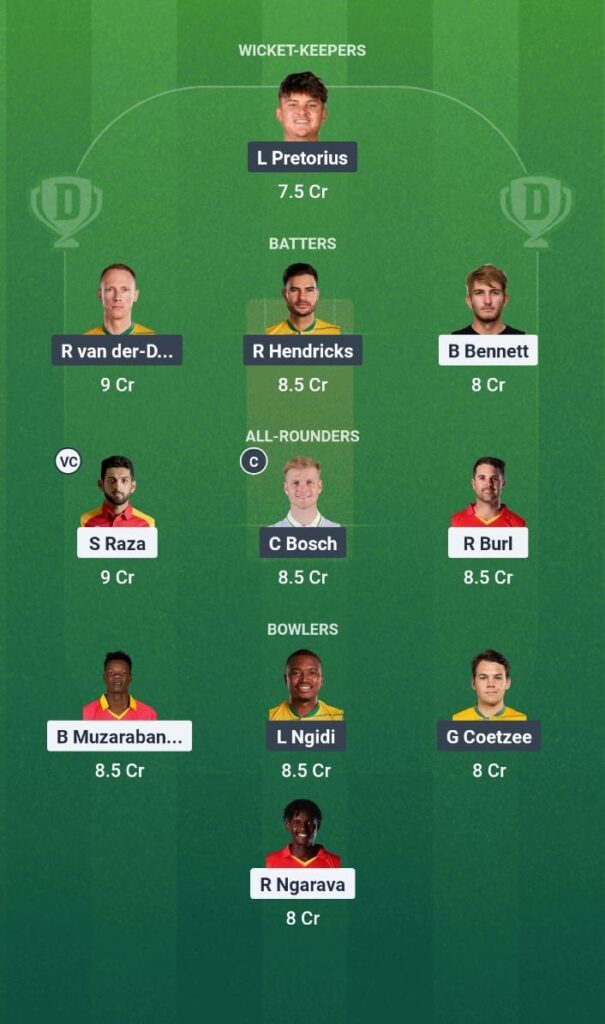 ZIM vs SA Dream11 Prediction Today Match Zimbabwe T20I Tri Series 2025 1st T20I Fantasy Tips