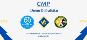BNC vs GCC Dream11 Prediction Today Match KCC T10 Summer League 2025 Match 36 Fantasy Tips