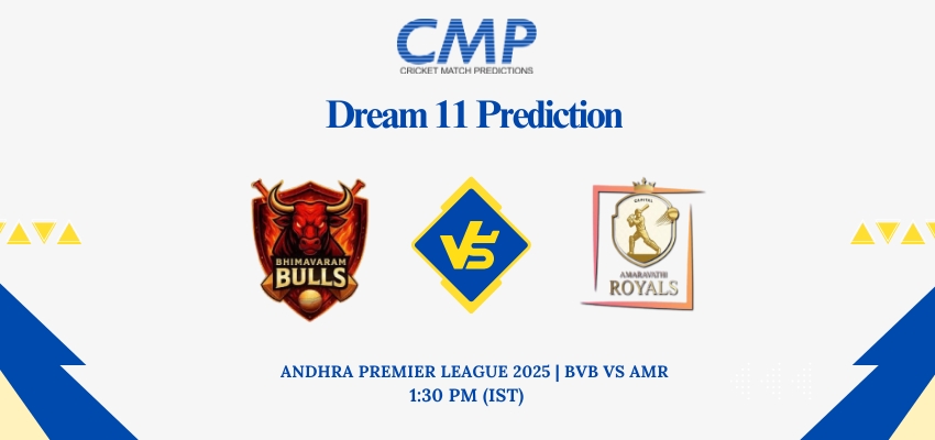 BVB vs AMR Dream11 Prediction Today Match Andhra Premier League 2025 Match 8 Fantasy Tips