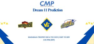 GMY vs MW Dream11 Prediction Today Match Maharaja Trophy KSCA T20 2025 Match 19 Fantasy Tips
