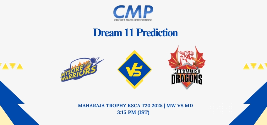 MW vs MD Dream11 Prediction Today Match Maharaja Trophy KSCA T20 2025 Match 7 Fantasy Tips