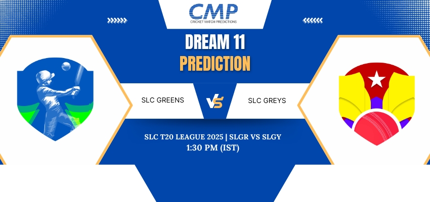SLGR vs SLGY Dream11 Prediction Today Match SLC T20 League 2025 Match 6 Fantasy Tips