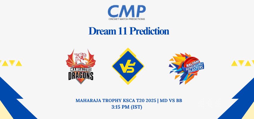 MD vs BB Dream11 Prediction Today Match Maharaja Trophy KSCA T20 2025 Match 13 Fantasy Tips