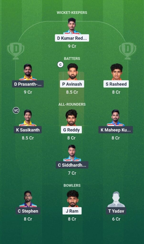 ROR vs TBW Dream11 Prediction Today Match Andhra Premier League 2025 Match 10 Fantasy Tips 