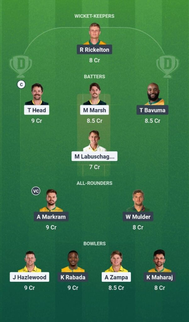 AUS vs SA Dream11 Prediction Today Match South Africa tour of Australia 2025 1st ODI Fantasy Tips 