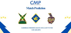 Caribbean Premier League 2025 Match 23 GAW vs TKR Prediction Who Will Win Today